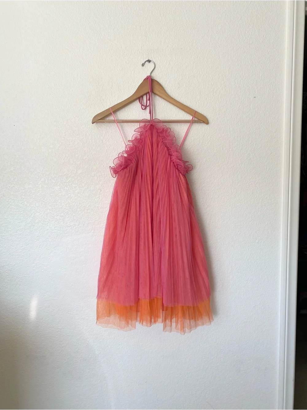 Amur Tate Tulle Color Block Halter Dress - Picture 3 of 7